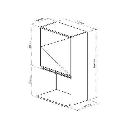 ตู้แขวนเดี่ยวไมโครเวฟบานเปิดซ้าย STARMARK BRIX 100x60 ซม. สี METAL_3