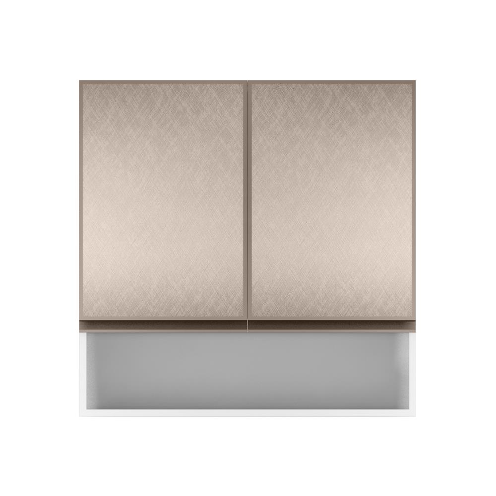 ตู้แขวนบานเปิดคู่พร้อมช่องโล่ง STARMARK BRIX 80x80 ซม. สี METAL
