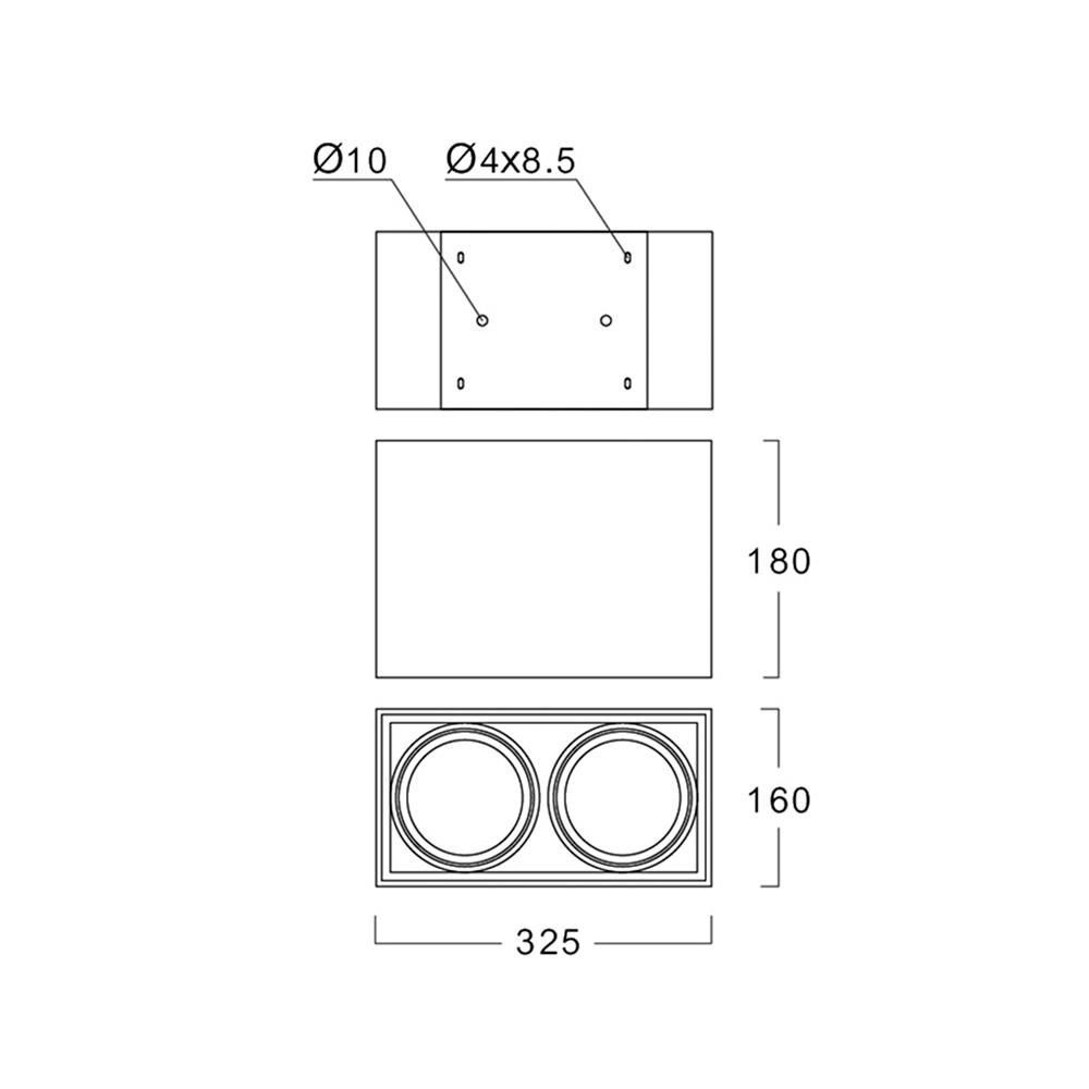 ดาวน์ไลท์ LUMAX 25-01942 12.7 นิ้ว สีขาว เหลี่ยม