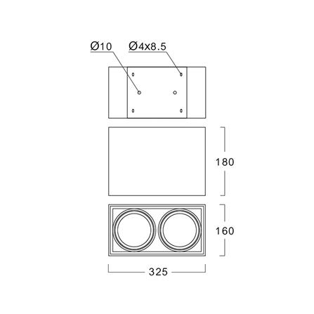 ดาวน์ไลท์ LUMAX 25-01942 12.7 นิ้ว สีขาว เหลี่ยม_4