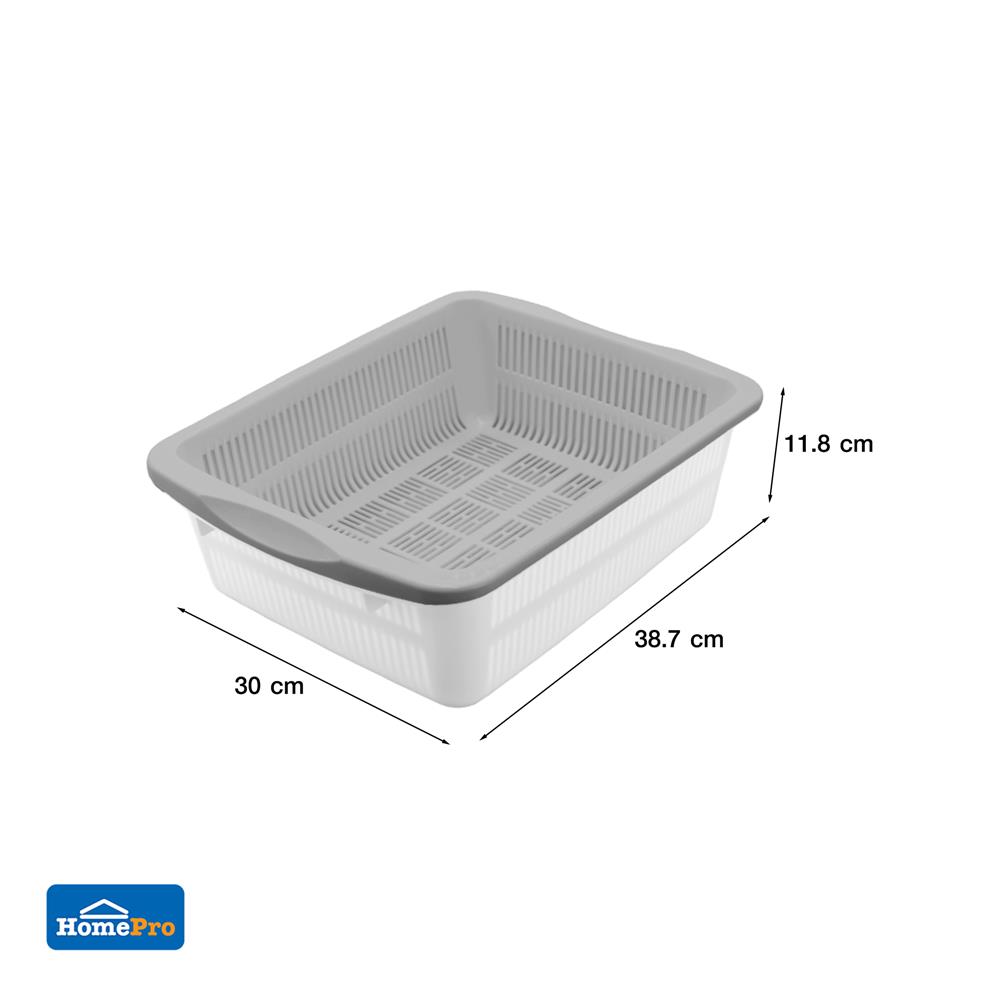 ตะกร้าล้างผักทรงสี่เหลี่ยมพร้อมตะแกรง KECH VEGGIE