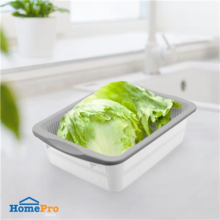 ตะกร้าล้างผักทรงสี่เหลี่ยมพร้อมตะแกรง KECH VEGGIE_3