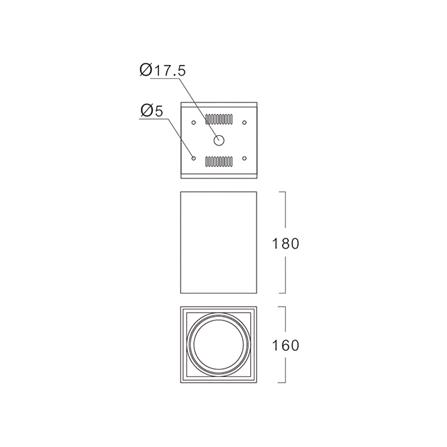 ดาวน์ไลท์ LUMAX 25-01940 6.2 นิ้ว สีขาว เหลี่ยม_6