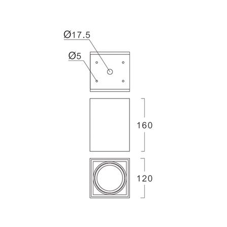 ดาวน์ไลท์ LUMAX 25-01936 4.7 นิ้ว สีขาว เหลี่ยม_6