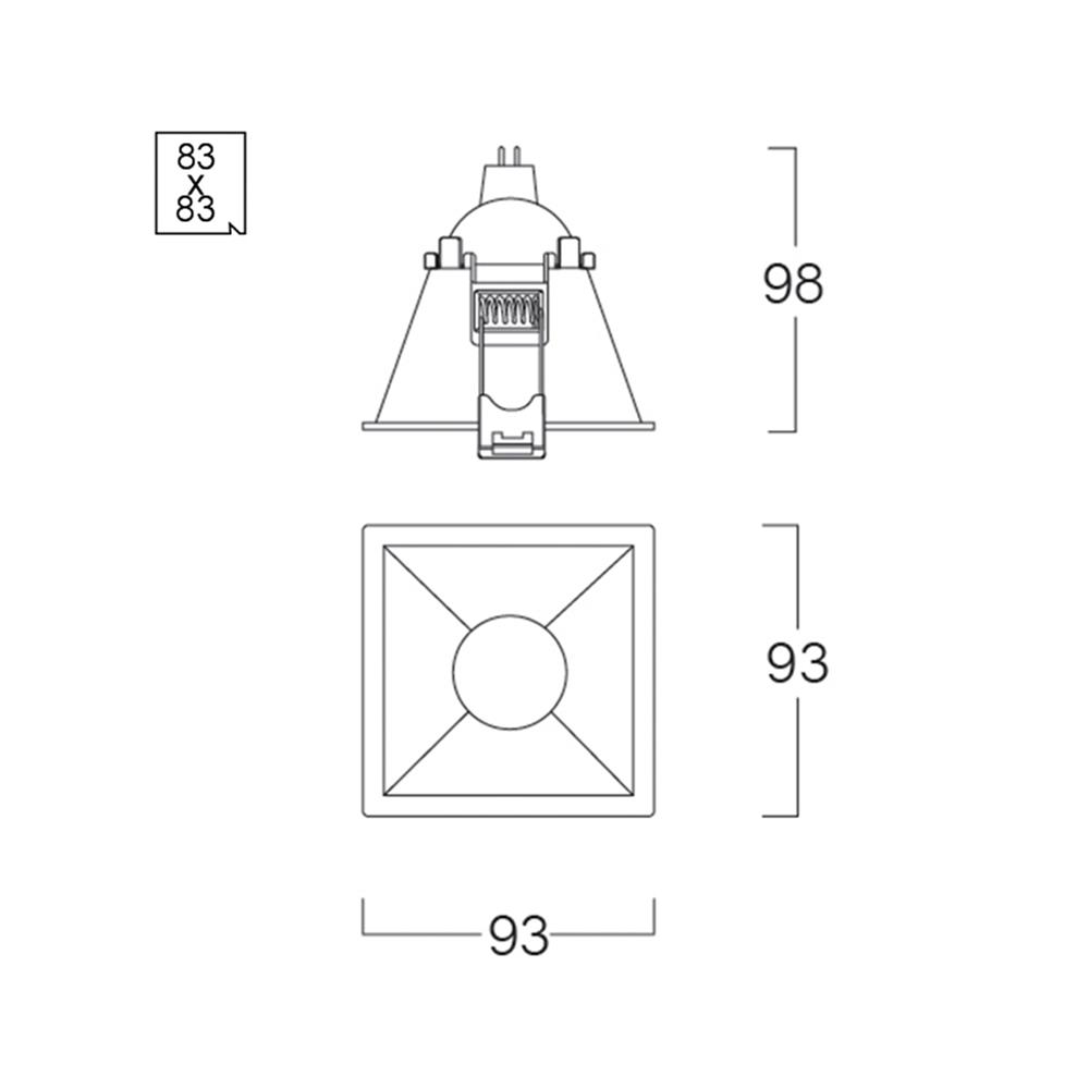 ดาวน์ไลท์ LUMAX 24-05129 3.6 นิ้ว สีขาว เหลี่ยม
