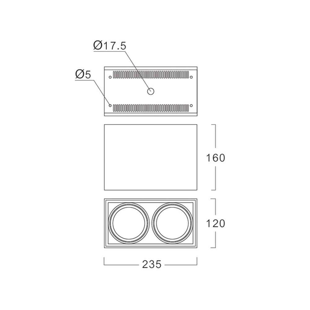 ดาวน์ไลท์ LUMAX 25-01938 9.2 นิ้ว สีขาว เหลี่ยม