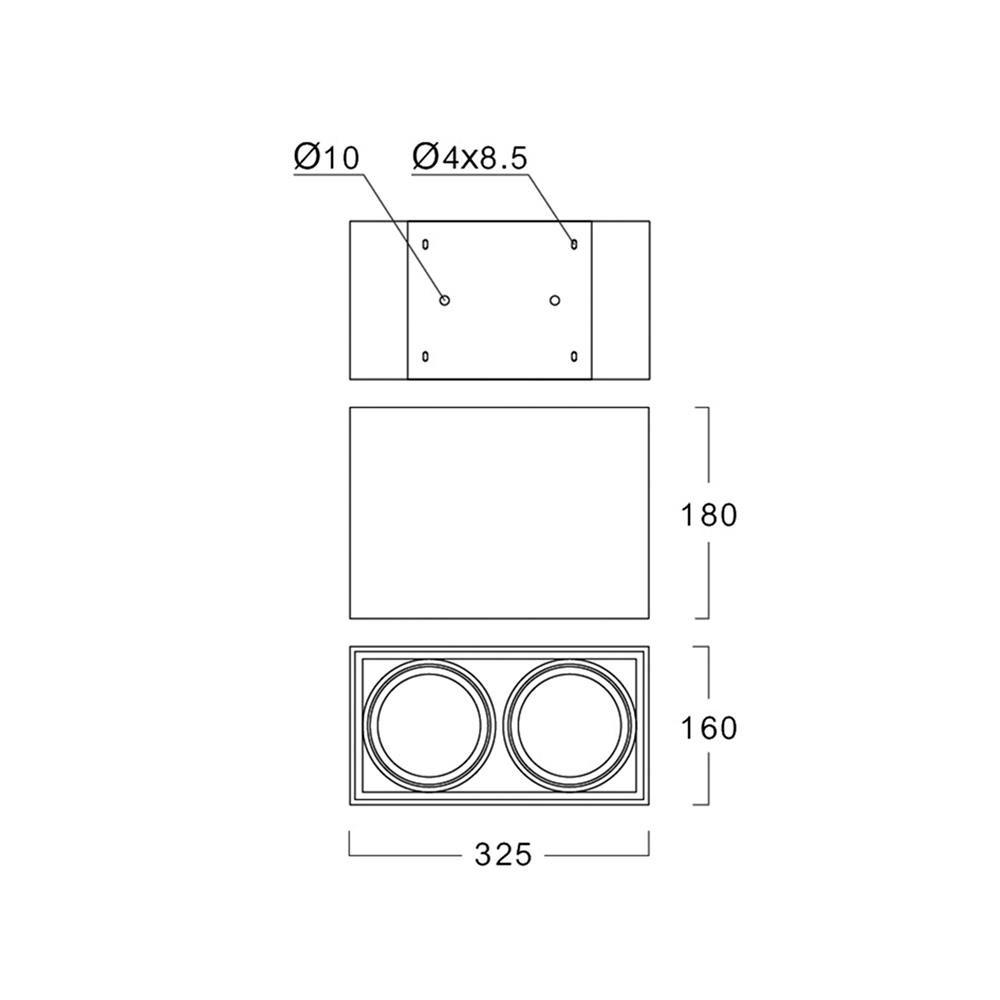 ดาวน์ไลท์ LUMAX 25-01944 12.7 นิ้ว สีดำ เหลี่ยม