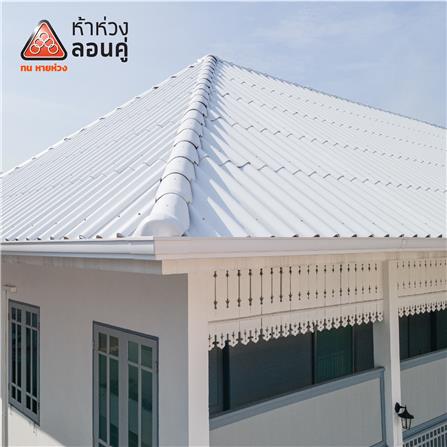 กระเบื้องหลังคาลอนคู่ ห้าห่วง 0.5x50x120 ซม. สีขาวโมเดิร์น_1