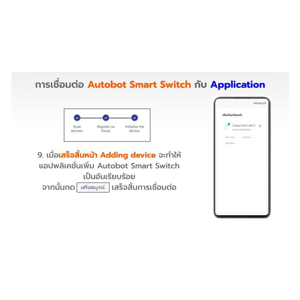 สวิตซ์ไฟอัจฉริยะ AUTOBOT SMART 3 สวิตช์