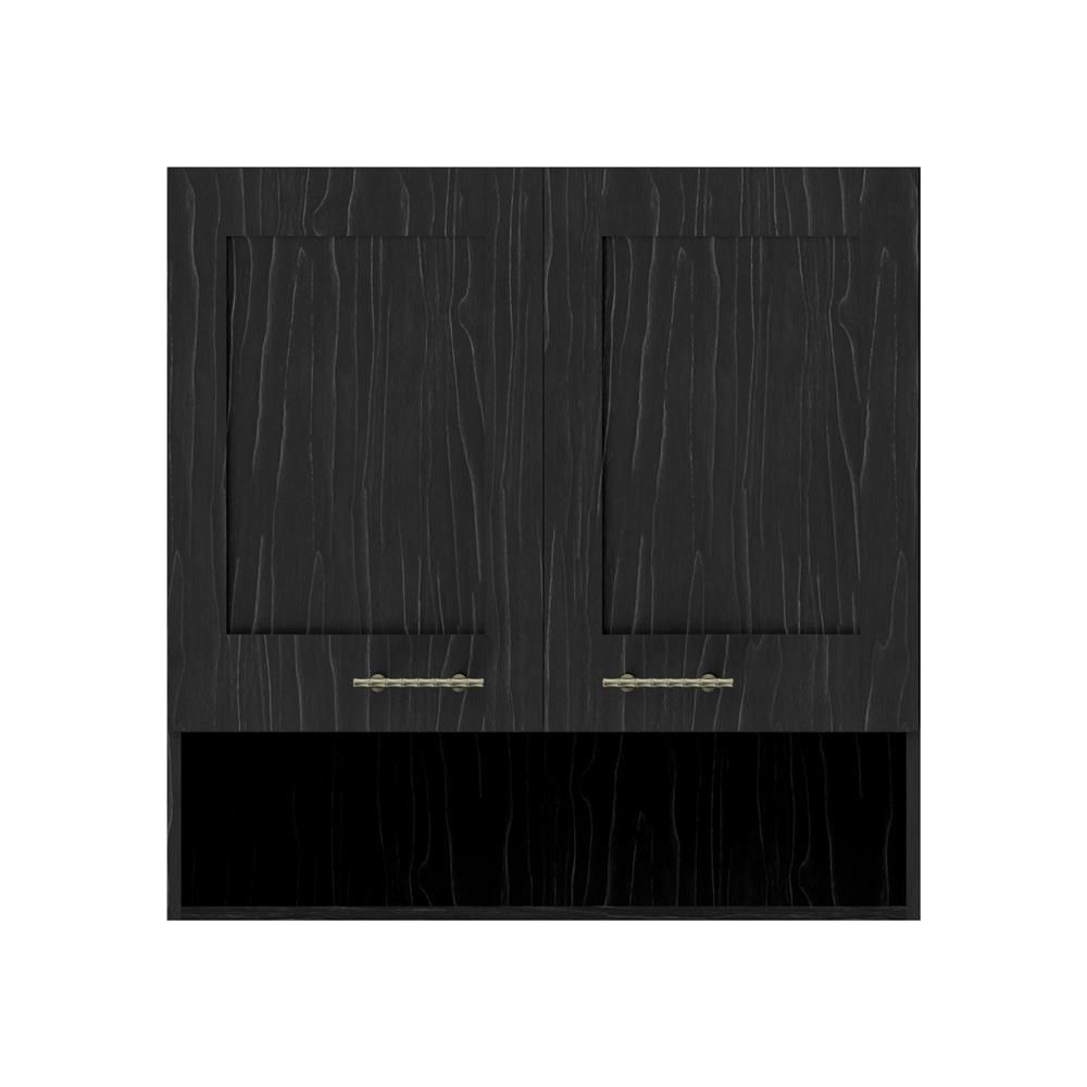 ตู้แขวนคู่พร้อมช่องโล่ง JUPITER D2 GLORY OAK 80x80 ซม. สีดำ