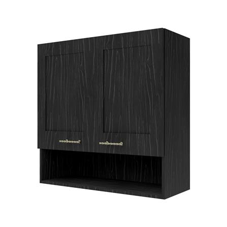 ตู้แขวนคู่พร้อมช่องโล่ง JUPITER D2 GLORY OAK 80x80 ซม. สีดำ