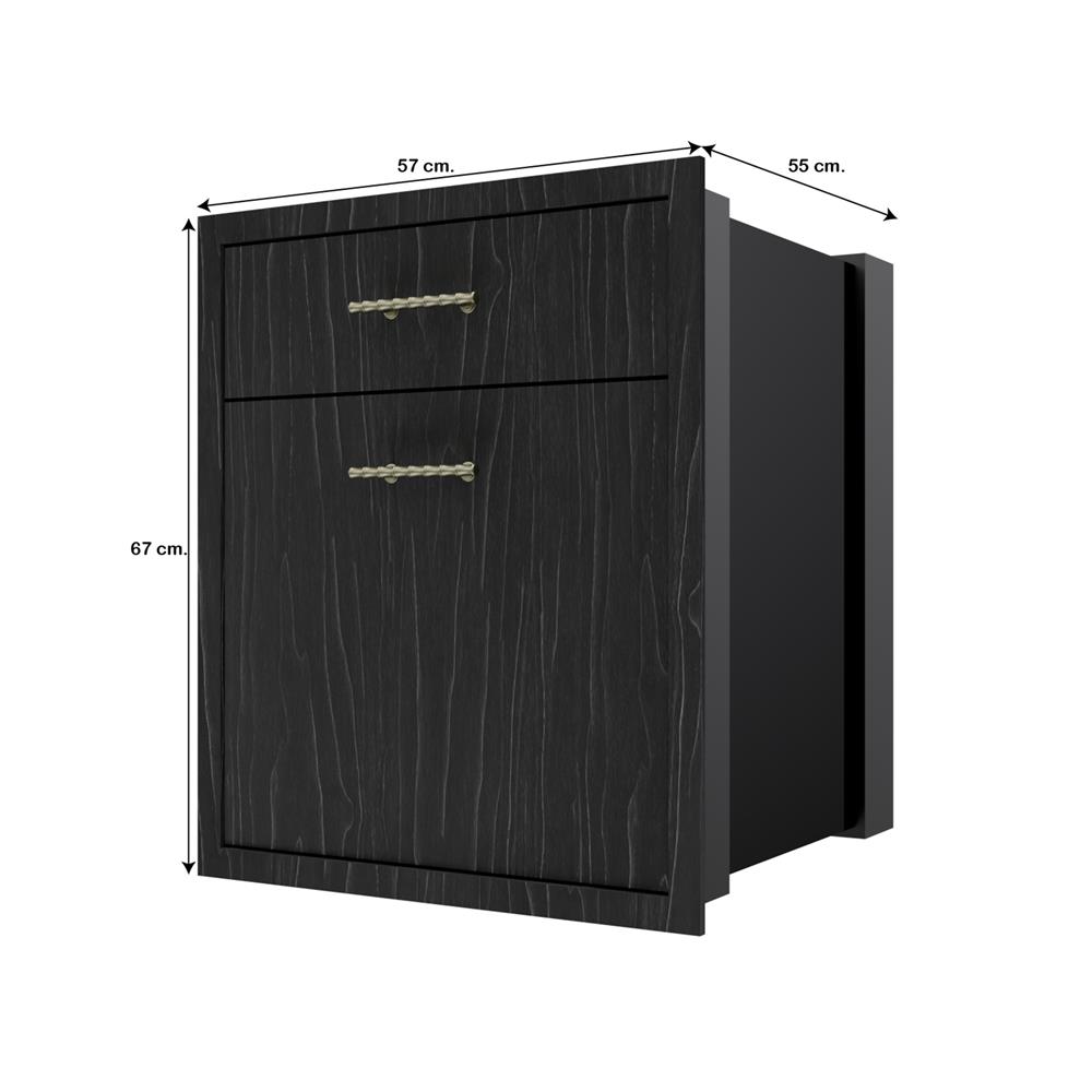 ตู้ลิ้นชัก 2 ชั้น JUPITER GLORY OAK 52x63 ซม. สีดำ