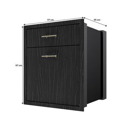 ตู้ลิ้นชัก 2 ชั้น JUPITER GLORY OAK 52x63 ซม. สีดำ_2