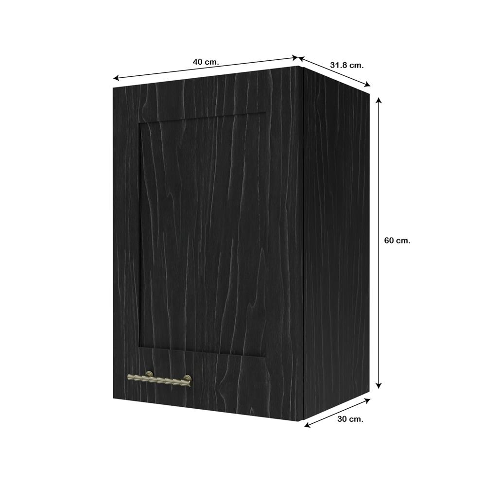 ตู้แขวนเดี่ยวบานเปิดขวา JUPITER GLORY OAK 40x60 ซม. สีดำ