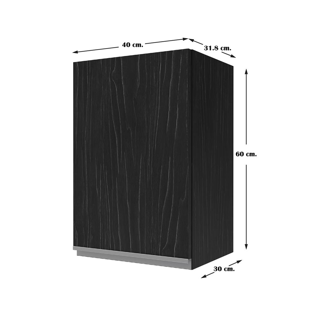ตู้แขวนเดี่ยวบานเปิดขวา JUPITER CHACOAL OAK 40x60 ซม. สีดำ