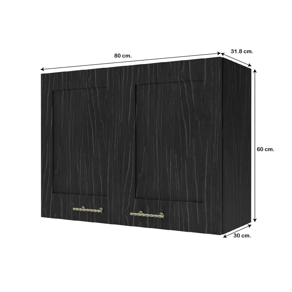 ตู้แขวนคู่ JUPITER GLORY OAK 80x60 ซม. สีดำ