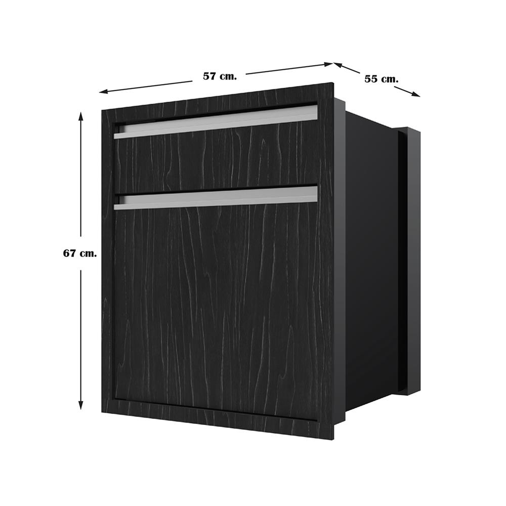 ตู้ลิ้นชัก 2 ชั้น JUPITER CHACOAL OAK 52x63 ซม. สีดำ