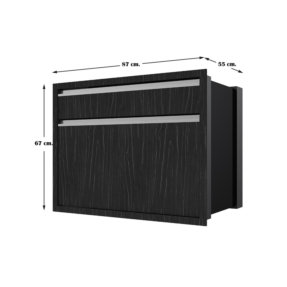 ตู้ลิ้นชัก 2 ชั้น JUPITER CHACOAL OAK 82x63 ซม. สีดำ