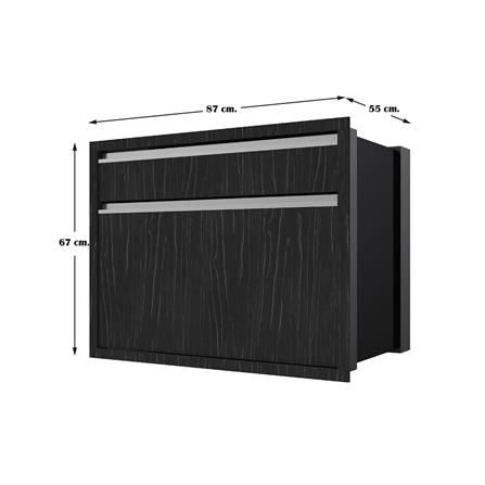 ตู้ลิ้นชัก 2 ชั้น JUPITER CHACOAL OAK 82x63 ซม. สีดำ_3