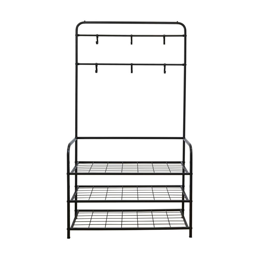 ชั้นวางรองเท้า 3 ชั้น พร้อมราวแขวน STACKO NOBLE 80x30x145 ซม. สีน้ำตาล