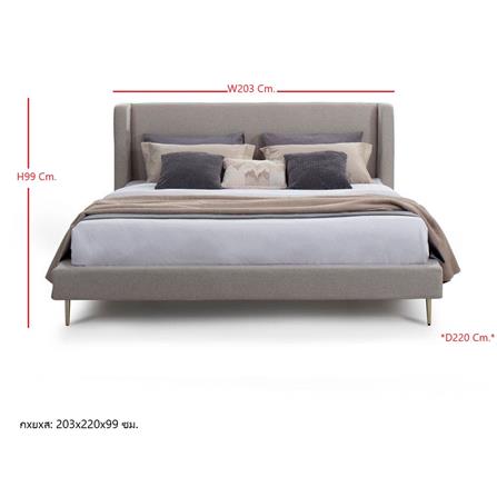 เตียง 6 ฟุต SB FURNITURE FLAVIO 19212616 สีเทา_9