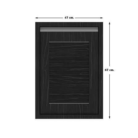 บานซิงค์เดี่ยวเกล็ดเต็ม JUPITER CHACOAL OAK 42x63 ซม. สีดำ_3