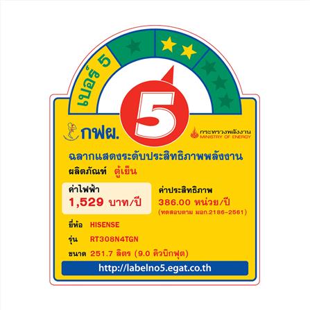 ตู้เย็น 2 ประตู HISENSE RT308N4TGN 9 คิว สีเงิน อินเวอร์เตอร์_2