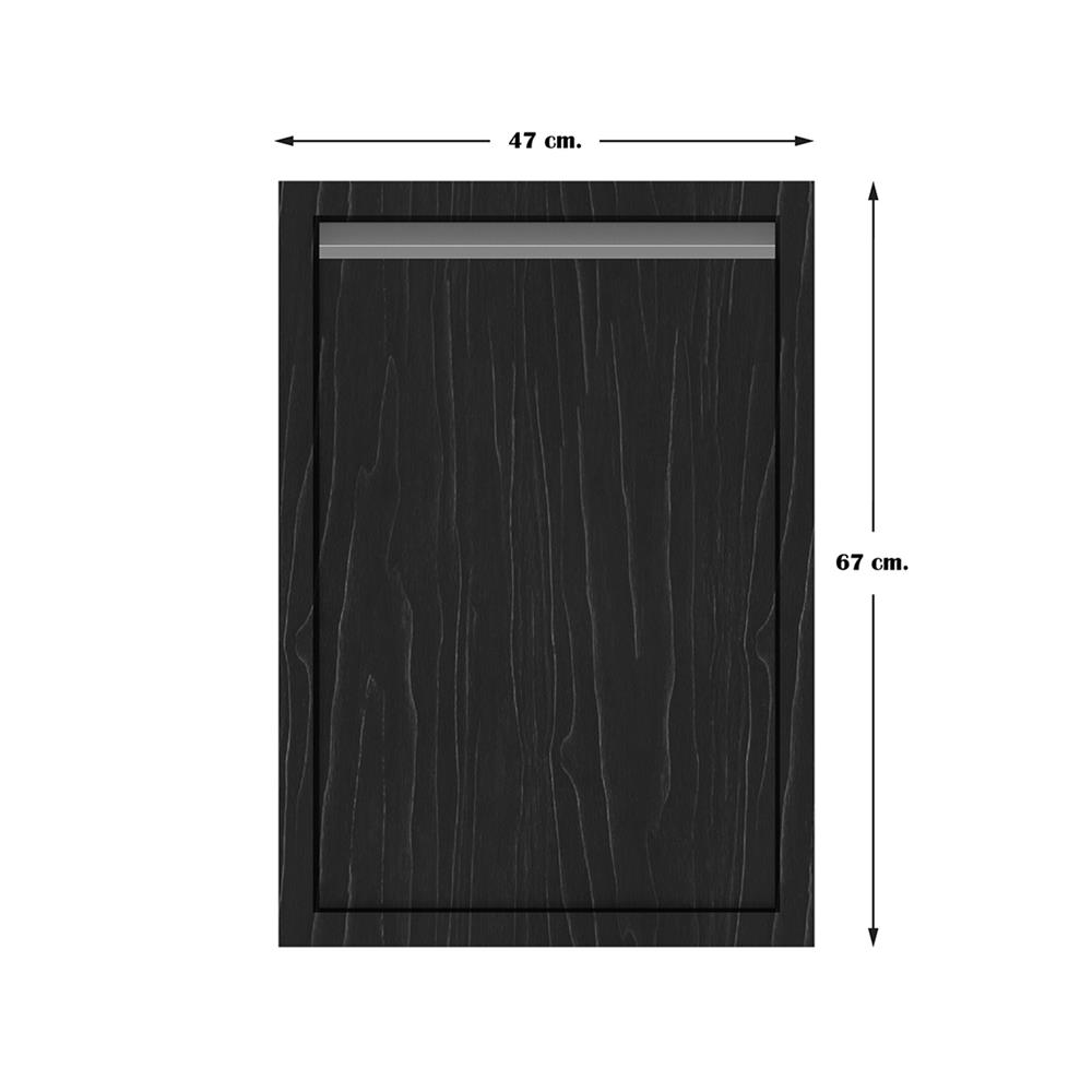 บานซิงค์เดี่ยว JUPITER CHACOAL OAK 42x63 ซม. สีดำ
