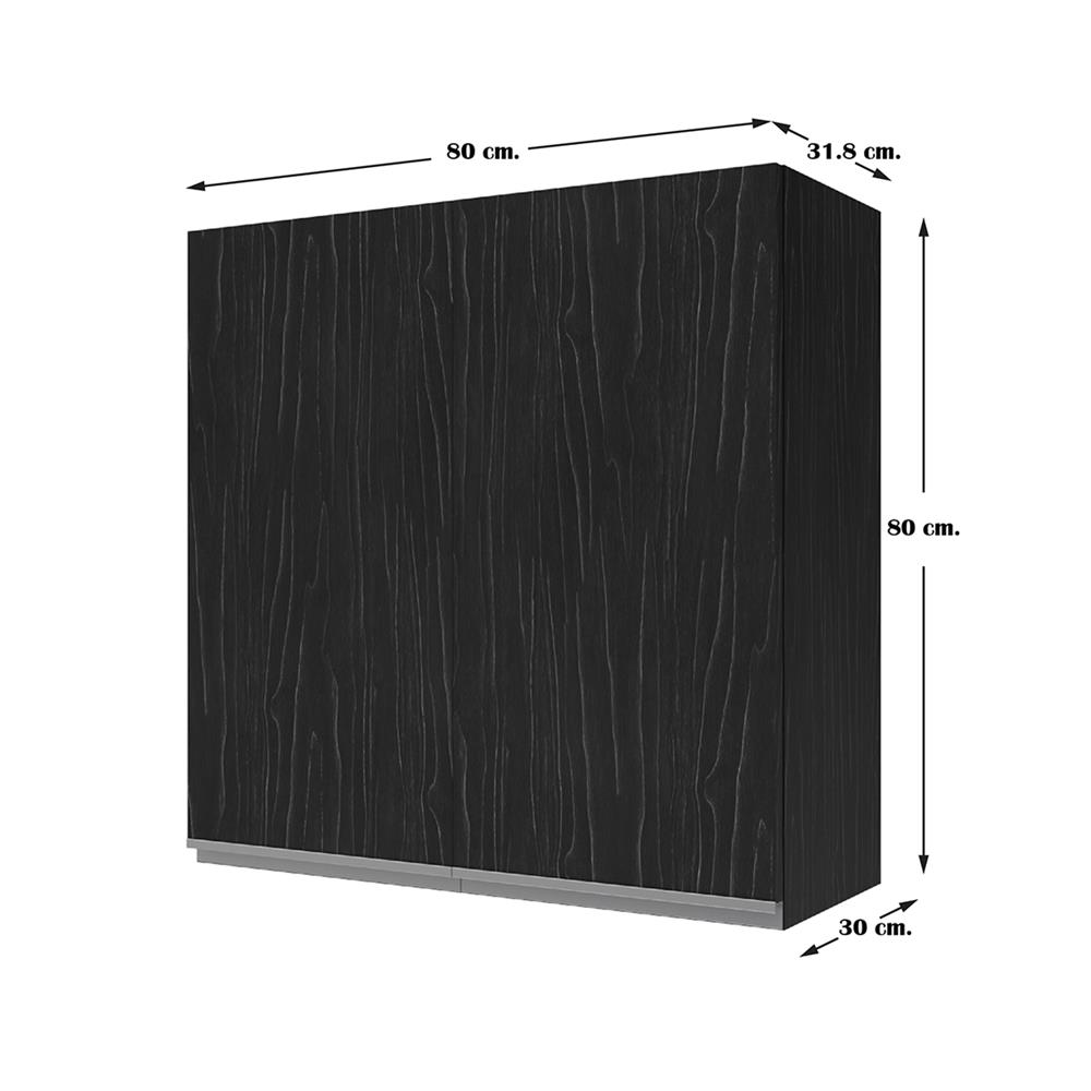 ตู้แขวนคู่ JUPITER CHACOAL OAK 80x80 ซม. สีดำ