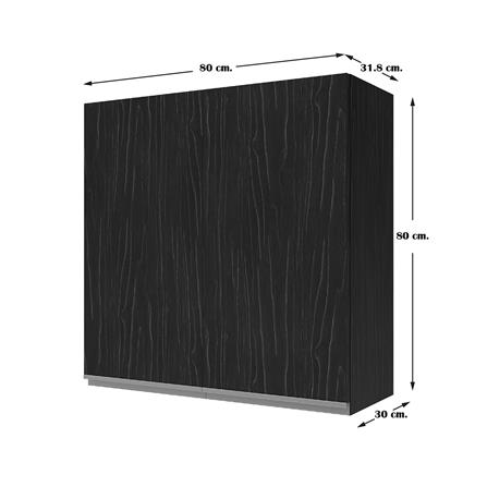 ตู้แขวนคู่ JUPITER CHACOAL OAK 80x80 ซม. สีดำ_4