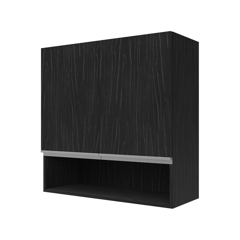 ตู้แขวนคู่พร้อมช่องโล่ง JUPITER D2 CHACOAL OAK 80x80 ซม. สีดำ