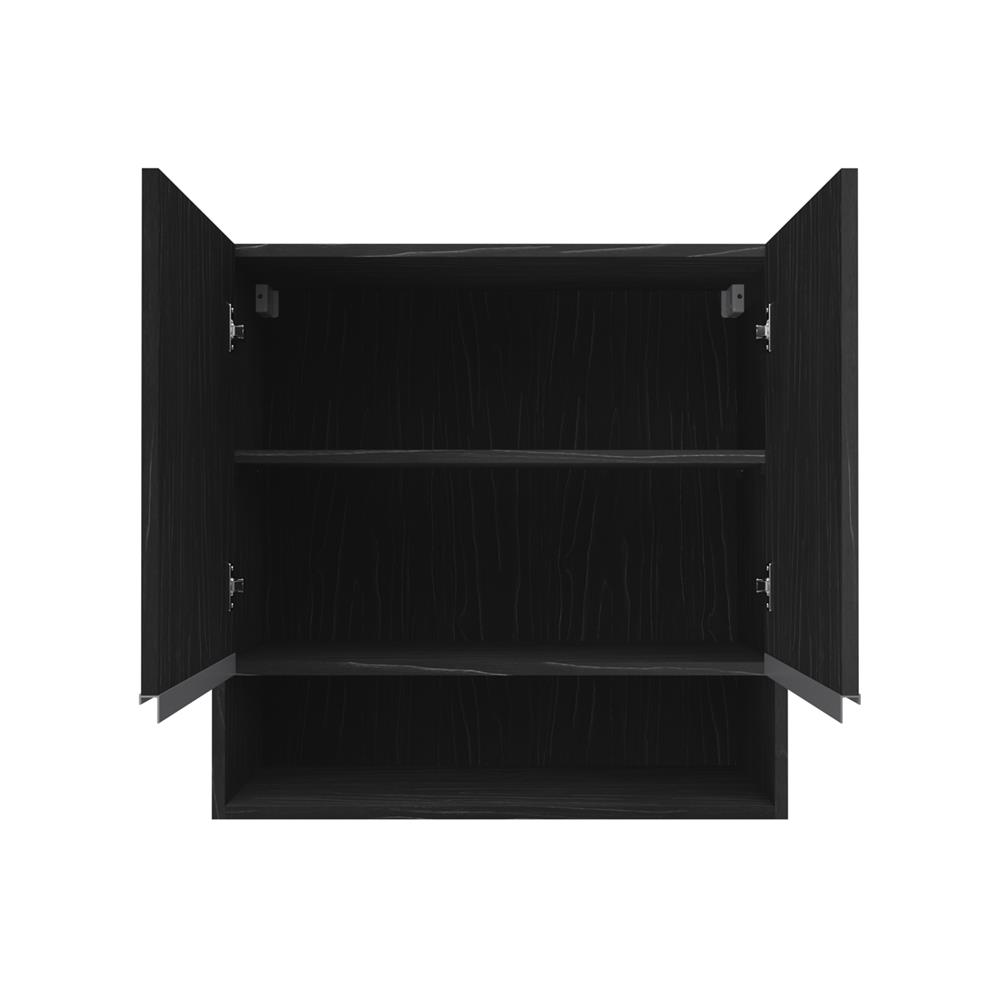 ตู้แขวนคู่พร้อมช่องโล่ง JUPITER D2 CHACOAL OAK 80x80 ซม. สีดำ