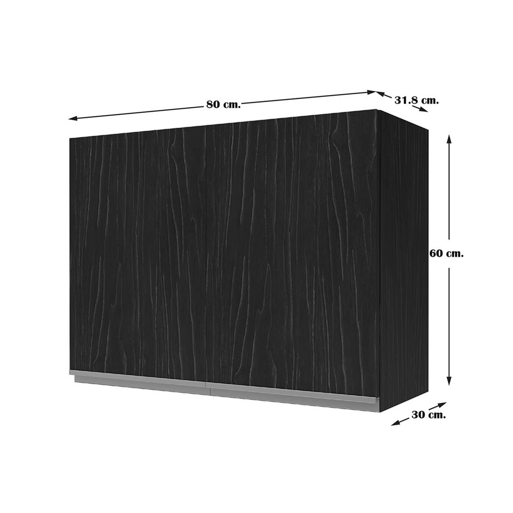 ตู้แขวนคู่ JUPITER CHACOAL OAK 80x60 ซม. สีดำ
