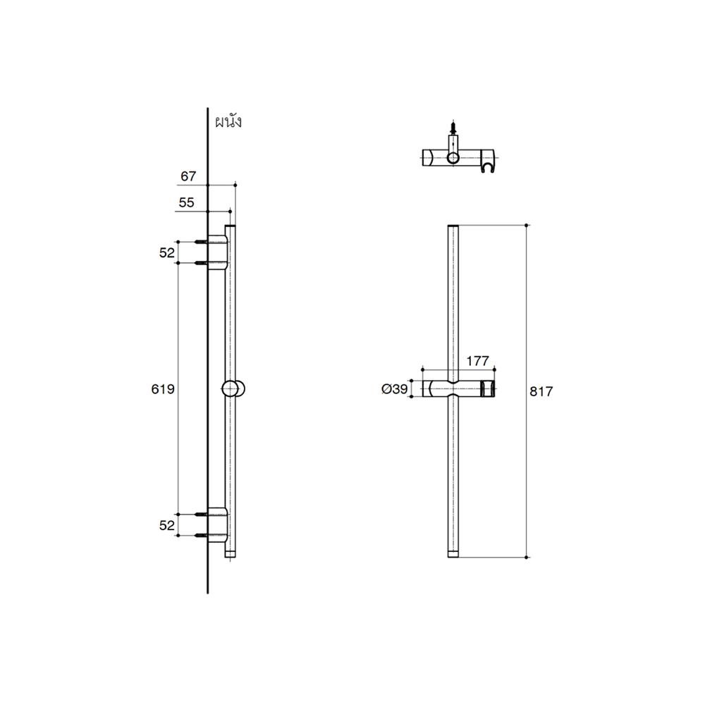 ราวเลื่อนฝักบัว KOHLER K-26312T-2MB
