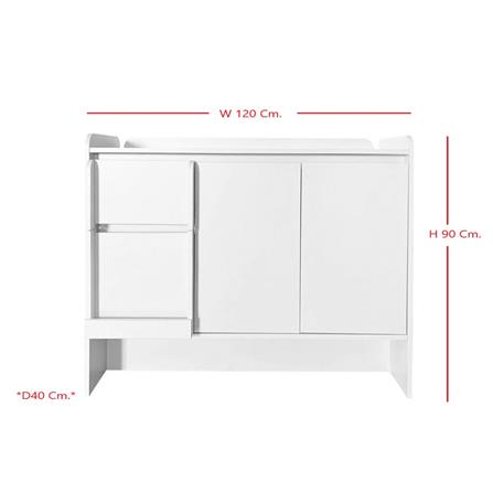 ตู้เตี้ย SB FURNITURE BROOKIE 19216504 120 ซม. สีขาว_8