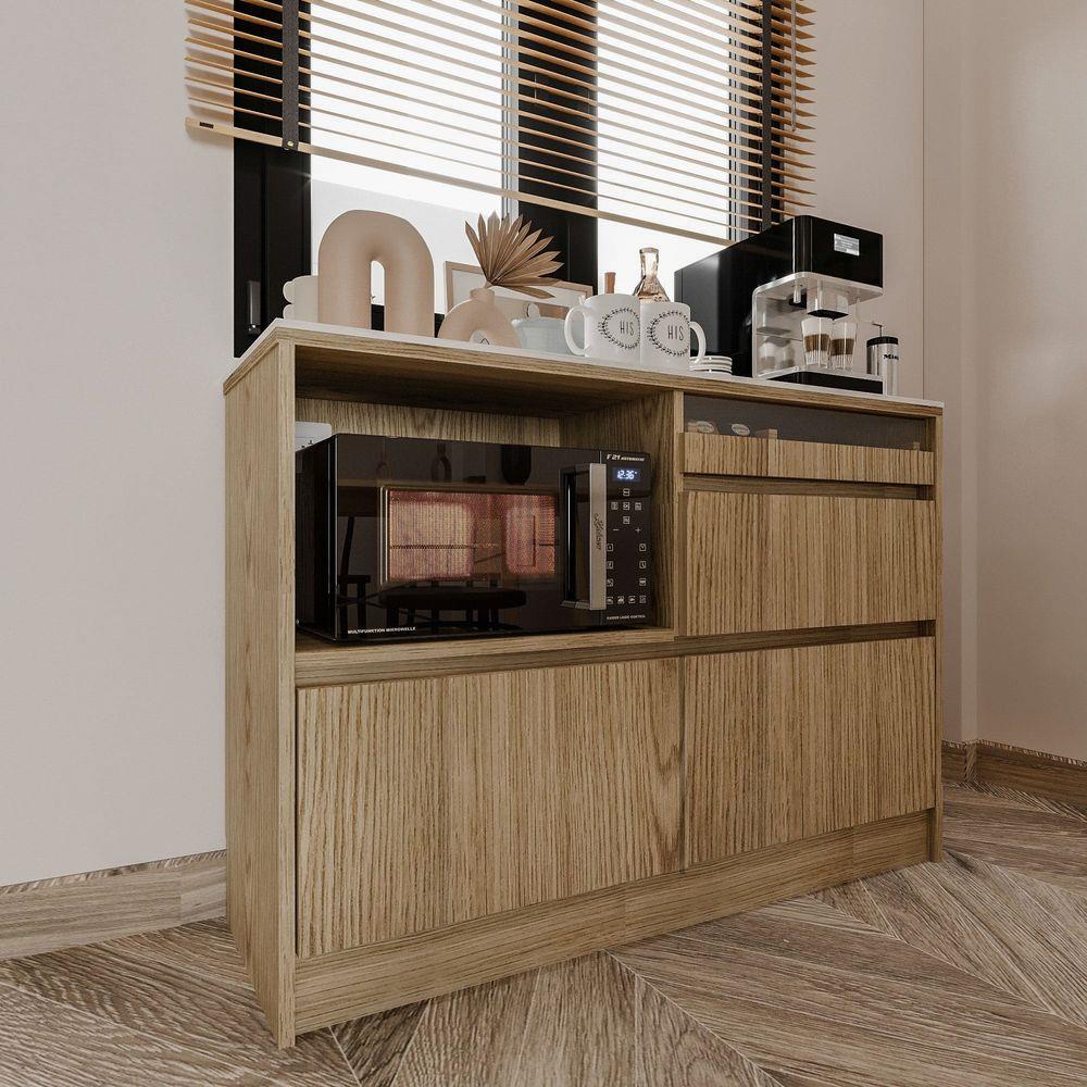 ตู้เตี้ยบานผสม SB FURNITURE PURIN 19220502 120 ซม. สีแคนยอนโอ๊ค