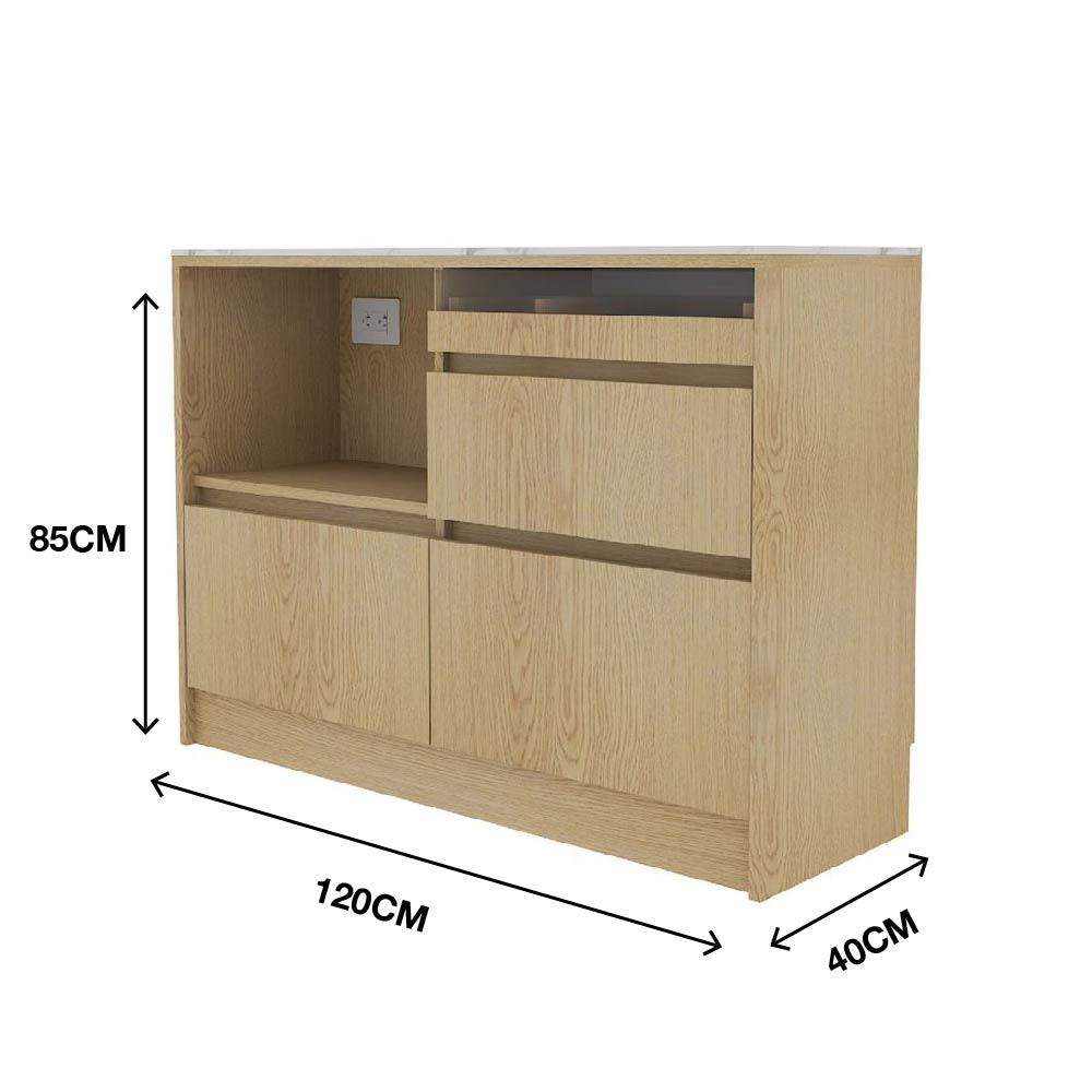 ตู้เตี้ยบานผสม SB FURNITURE PURIN 19220502 120 ซม. สีแคนยอนโอ๊ค