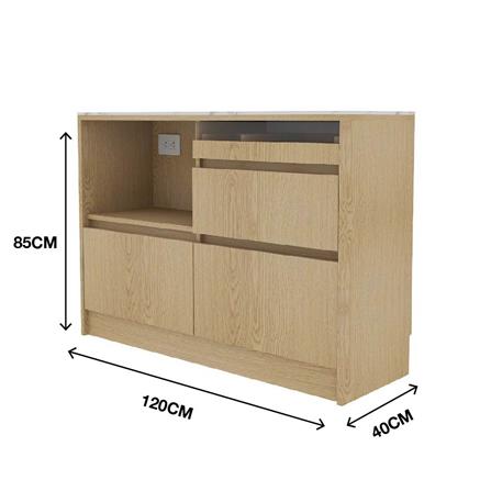 ตู้เตี้ยบานผสม SB FURNITURE PURIN 19220502 120 ซม. สีแคนยอนโอ๊ค_8