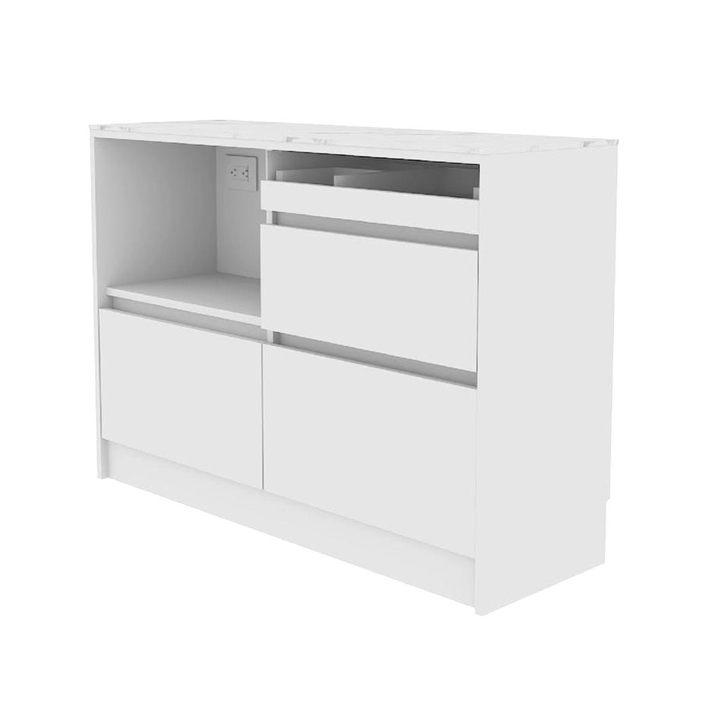 ตู้เตี้ย SB FURNITURE PURIN 19220503 120 ซม. สีขาว