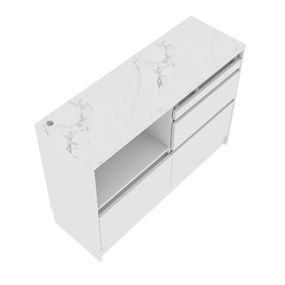 ตู้เตี้ย SB FURNITURE PURIN 19220503 120 ซม. สีขาว