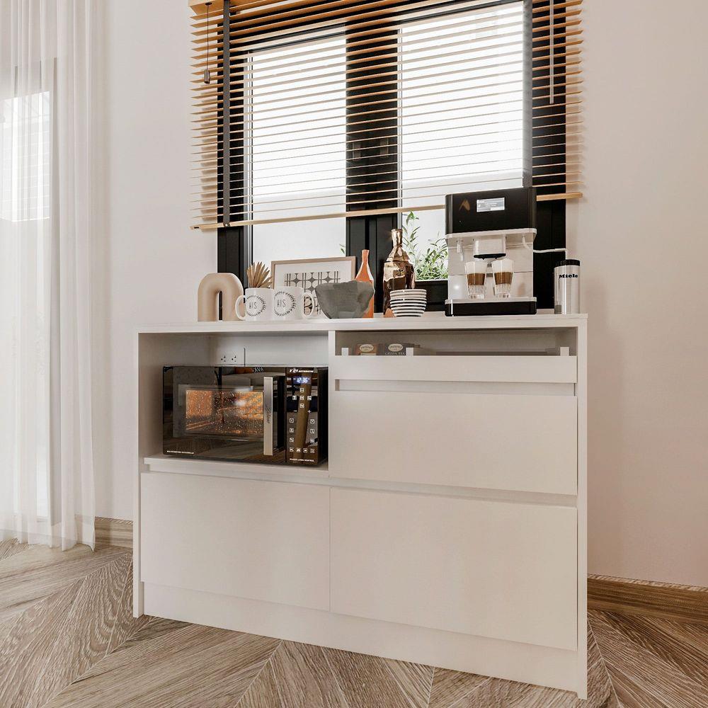 ตู้เตี้ย SB FURNITURE PURIN 19220503 120 ซม. สีขาว