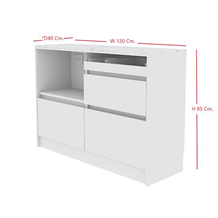 ตู้เตี้ย SB FURNITURE PURIN 19220503 120 ซม. สีขาว_8