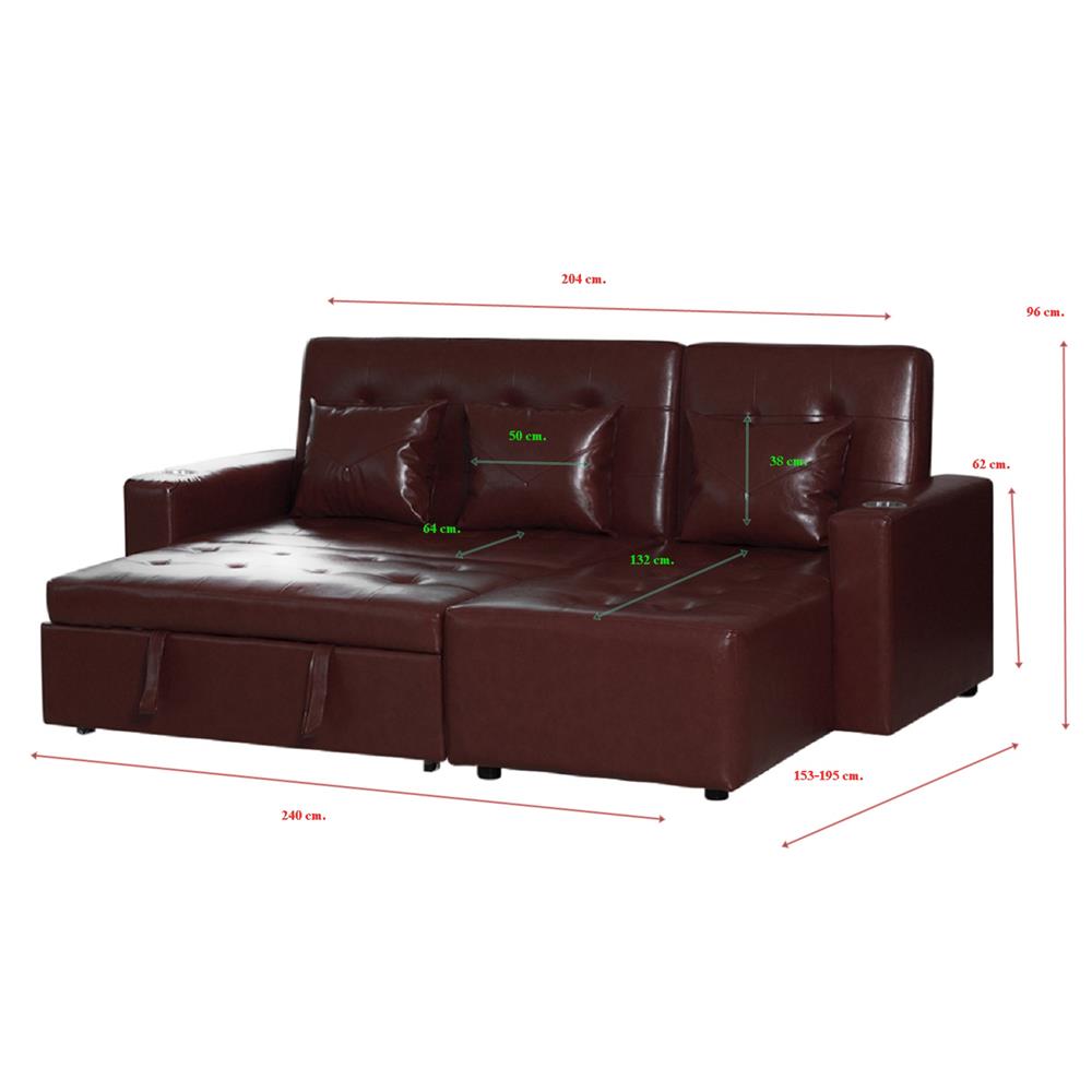 โซฟาเบด AS FURNITURE ALICE LBWB22 สีน้ำตาลเข้ม