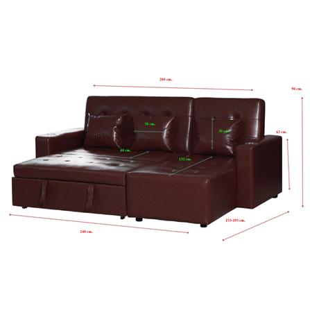 โซฟาเบด AS FURNITURE ALICE LBWB22 สีน้ำตาลเข้ม_7