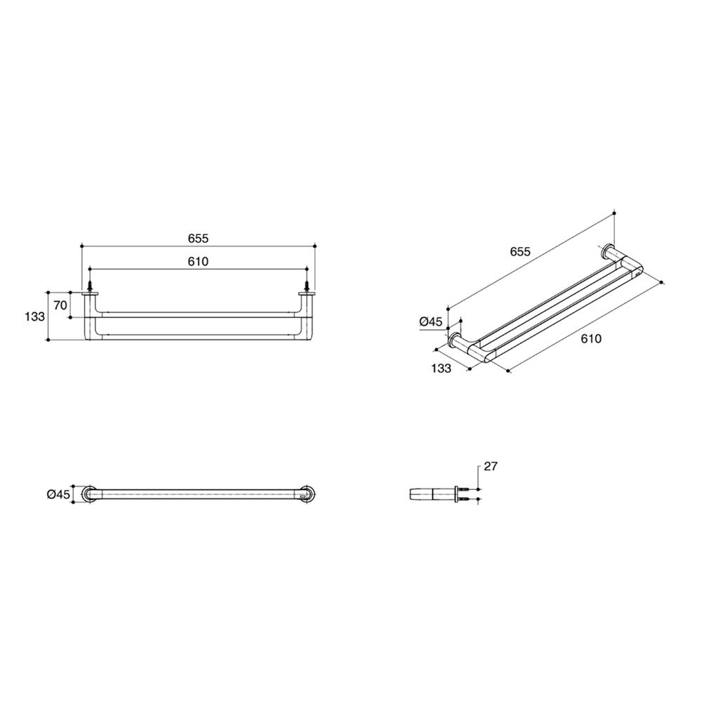 ราวแขวนผ้า KOHLER K-97496T-AF สีทอง