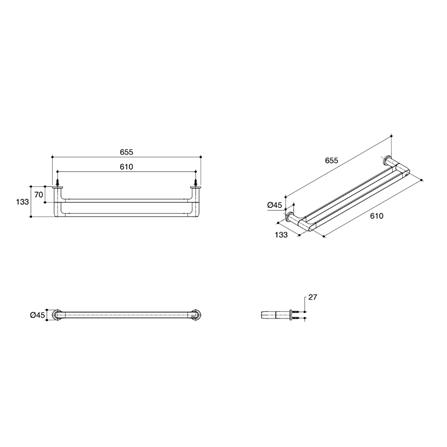 ราวแขวนผ้า KOHLER K-97496T-AF สีทอง_1