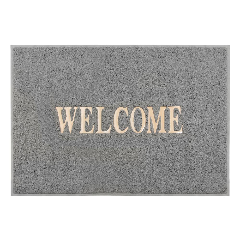 พรมเช็ดเท้าดักฝุ่น HOME LIVING STYLE WELCOME 120X180 ซม. สีเทา
