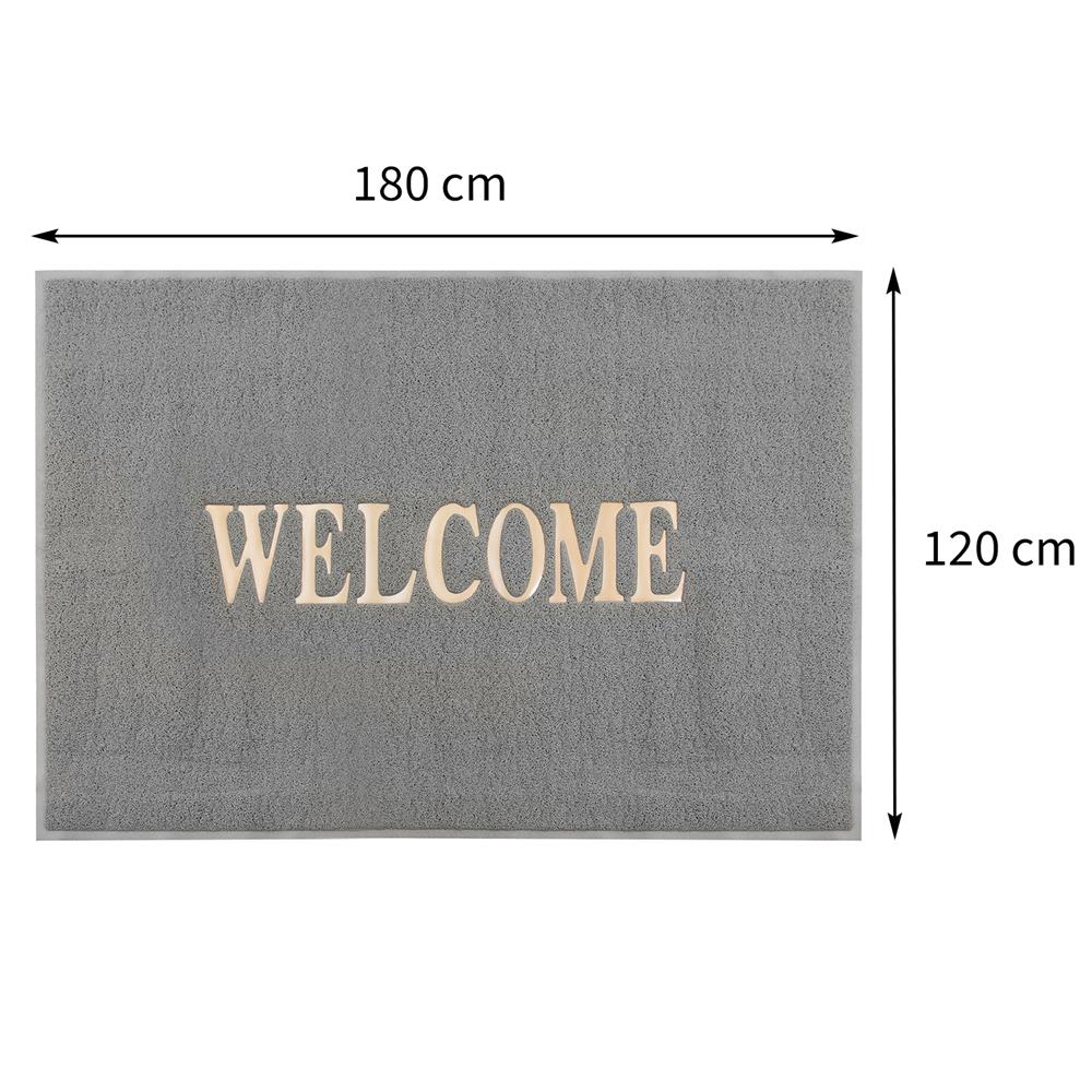 พรมเช็ดเท้าดักฝุ่น HOME LIVING STYLE WELCOME 120X180 ซม. สีเทา
