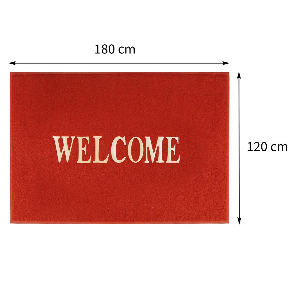 พรมเช็ดเท้าดักฝุ่น HOME LIVING STYLE WELCOME 120X180 ซม. สีแดง