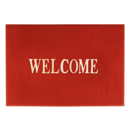 พรมเช็ดเท้าดักฝุ่น HOME LIVING STYLE WELCOME 120X180 ซม. สีแดง_0